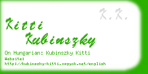 kitti kubinszky business card